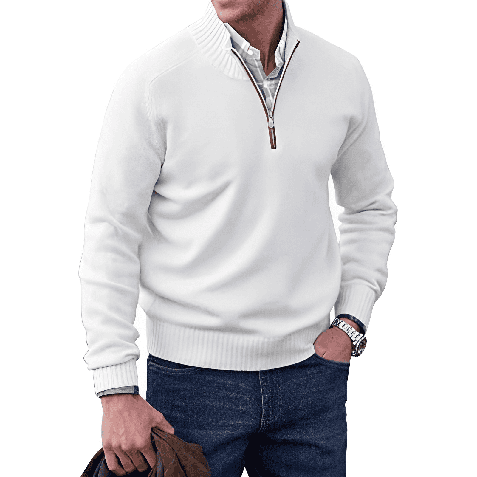 Kaschmirpullover mit Reißverschluss - Mason 1