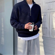 Klassischer Herrenpullover mit halbem Reißverschluss – Arthur 0