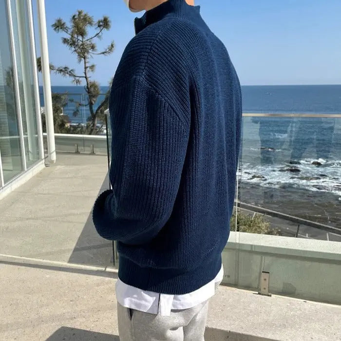 Klassischer Herrenpullover mit halbem Reißverschluss – Arthur 2