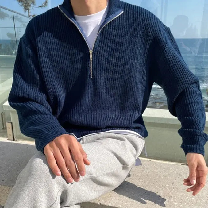 Klassischer Herrenpullover mit halbem Reißverschluss – Arthur 3