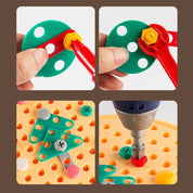 Komplettes Bauwerkzeug-Spielset – Elektrische Bohrmaschine und Zubehör mit tragbarer Tragetasche für Kinder 2