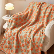 Kuscheldecke für Damen mit Retro-Blumenmuster aus Mikrofaser 10