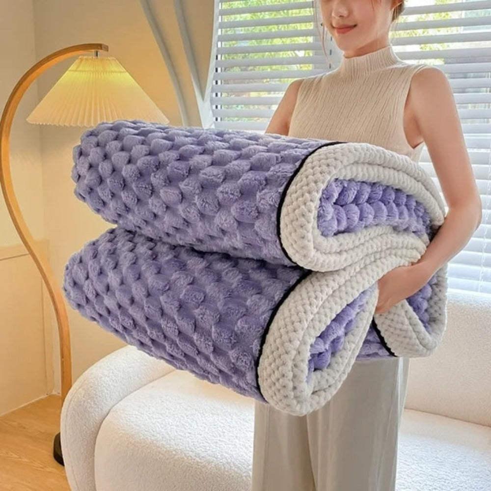 Kuscheldecke für Erwachsene Weich Atmungsaktiv Sherpa Fleece 150x200 cm 11