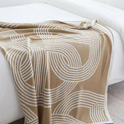 Kuscheldecke für Zuhause mit geometrischem Muster aus hochwertigem Strickstoff 7