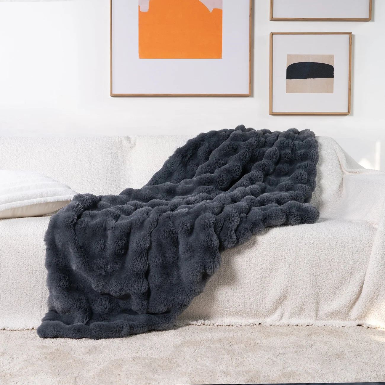 Kuschelige Fleece-Decke für Damen und Herren Luxuriöses Kunstfell Komfort 10