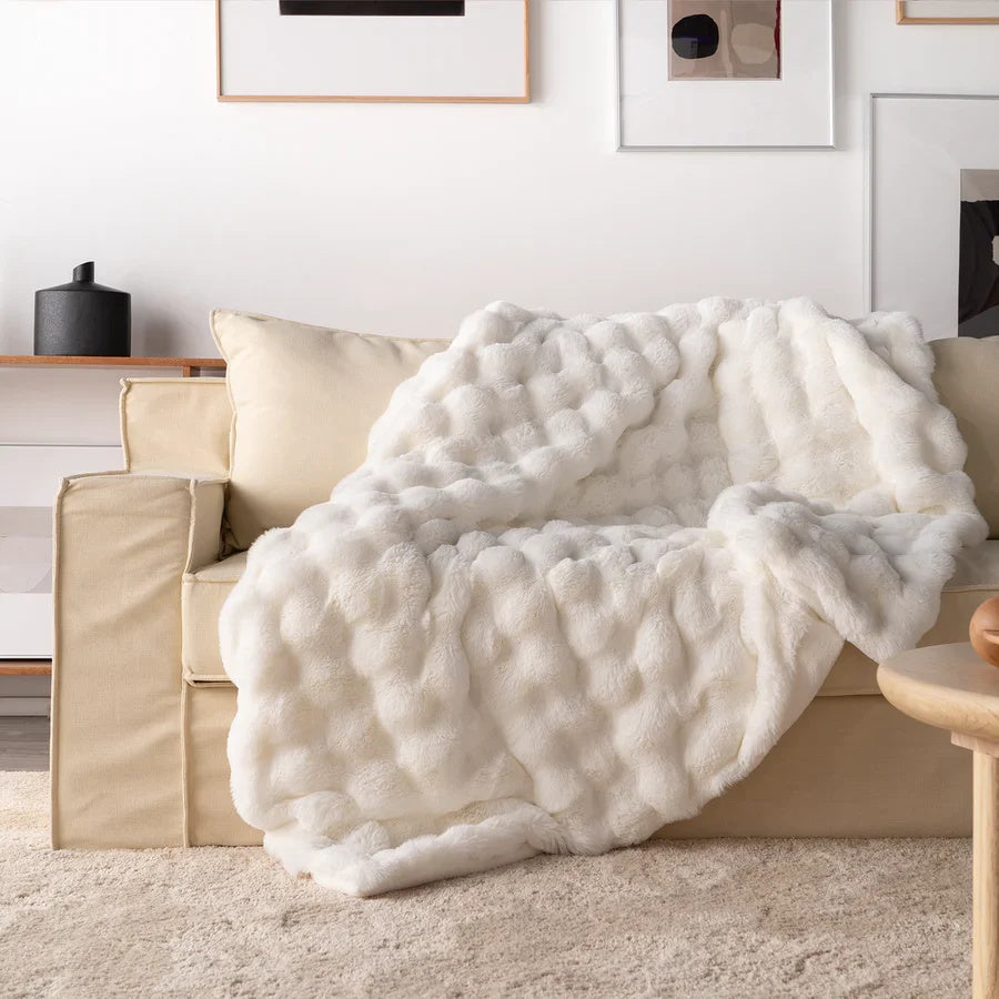 Kuschelige Fleece-Decke für Damen und Herren Luxuriöses Kunstfell Komfort 9