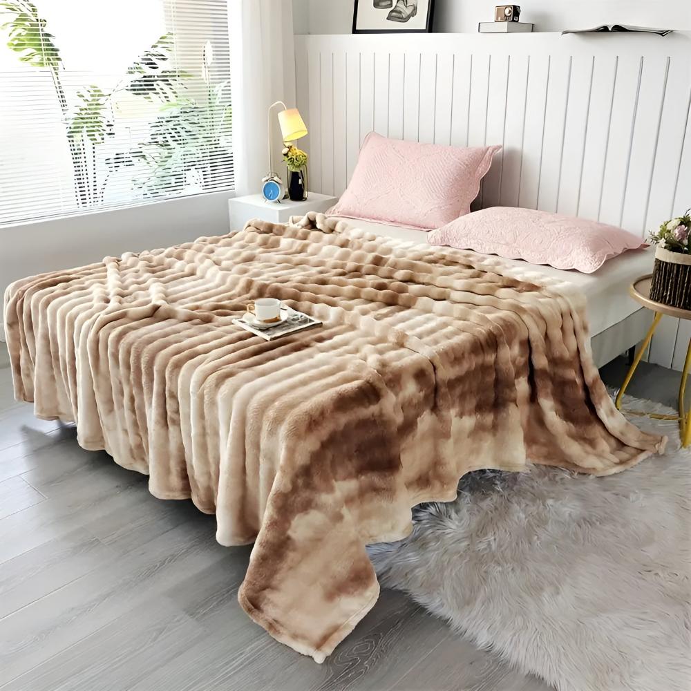 Kuschelige Fleece-Decke für Erwachsene mit einzigartigem Wellen-Tie-Dye-Muster 10