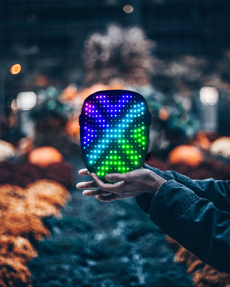 LED-Maske mit Gestenerkennung und 50 Mustern für Halloween und Cosplay 5