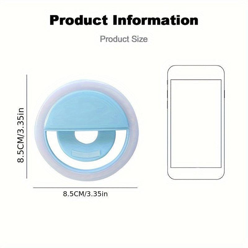 LED -Selfie -Ringlicht mit wiederaufladbarem Akku - Perfektes Kreislicht für Make -up und Fotografie, kompatibel mit Telefonen und Computern 2