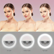 LED -Selfie -Ringlicht mit wiederaufladbarem Akku - Perfektes Kreislicht für Make -up und Fotografie, kompatibel mit Telefonen und Computern 3