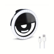 LED -Selfie -Ringlicht mit wiederaufladbarem Akku - Perfektes Kreislicht für Make -up und Fotografie, kompatibel mit Telefonen und Computern 4