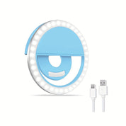 LED -Selfie -Ringlicht mit wiederaufladbarem Akku - Perfektes Kreislicht für Make -up und Fotografie, kompatibel mit Telefonen und Computern 7