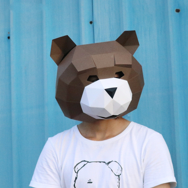 Lächelnder Teddybär Kopfbedeckung Kreatives handgemachtes Spielzeug 1
