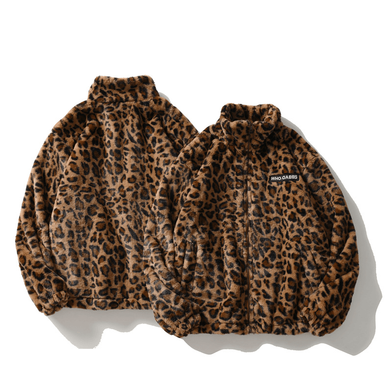 Langarmjacke mit Leopardenmuster, Modemarke, lockeres Hip-Hop-Oberteil 0