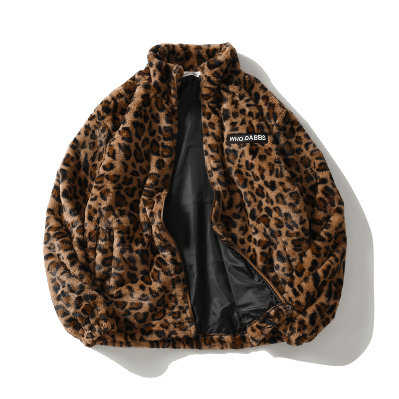Langarmjacke mit Leopardenmuster, Modemarke, lockeres Hip-Hop-Oberteil 1