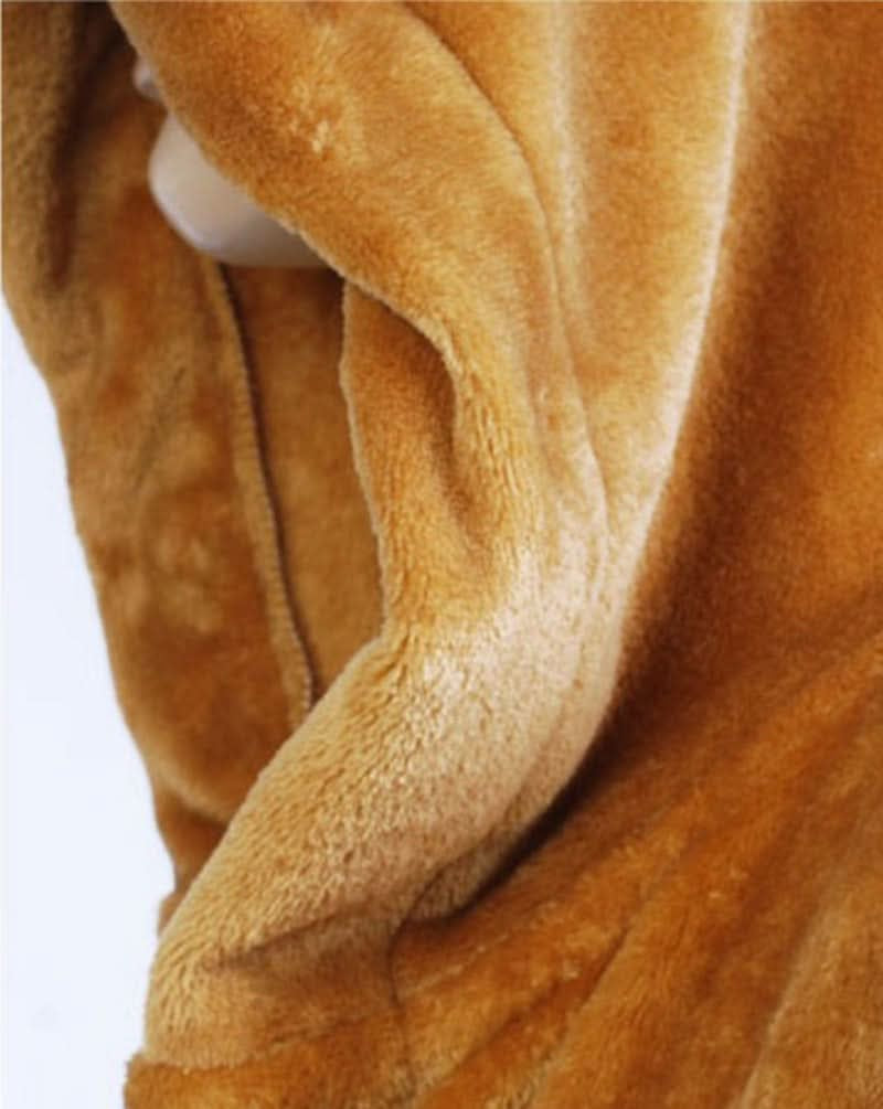 Langer Flanellbademantel für Herren mit Kapuze und Gürtel 5