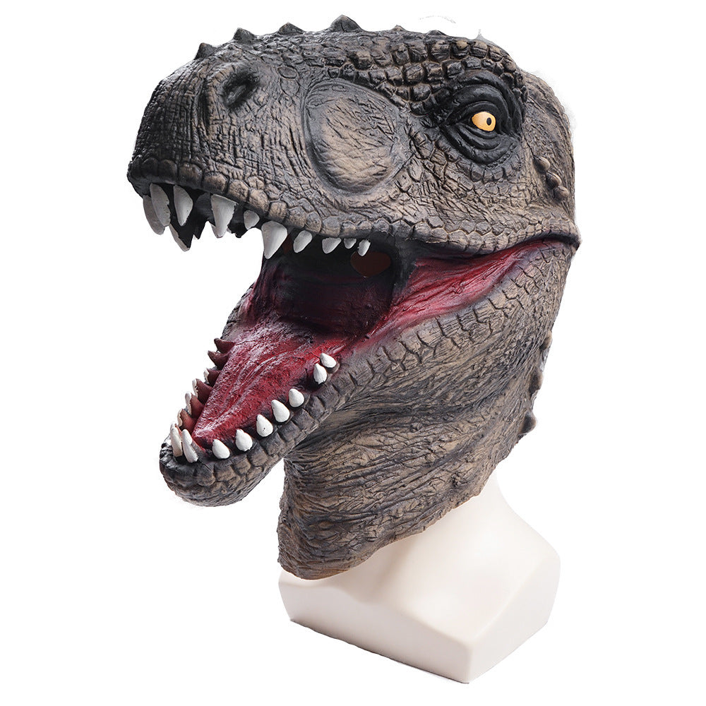 Latex Dinosaurier Maske Aktivität Party Schule Bühne Requisiten Leistung Tyrannosaurus Kopf Abdeckung 0