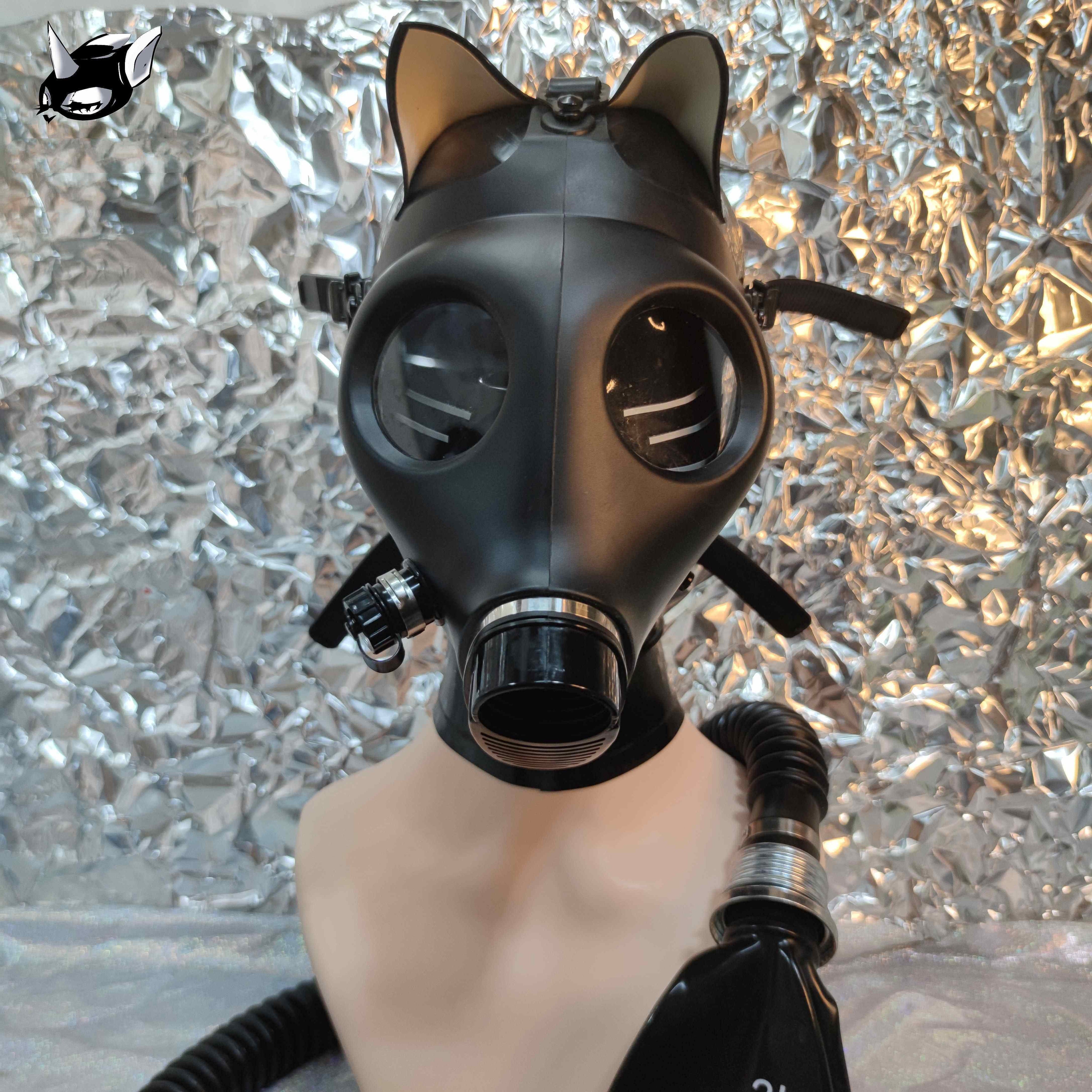 Latex Gasmaske Würgeset Atembeutel 1