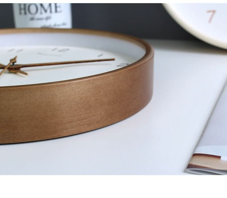 Leise analoge Wanduhr aus Massivholz 7