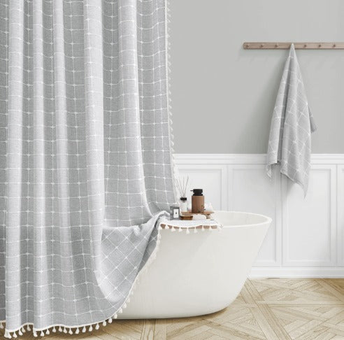 Boho bondgård duschdraperi