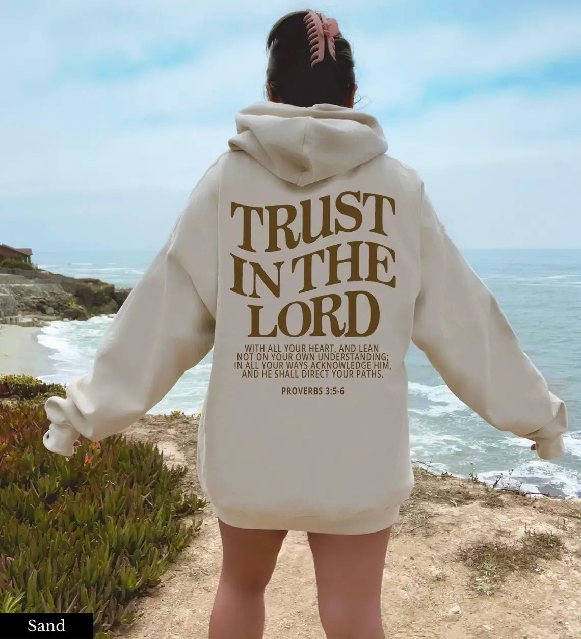 Gudomlig tröst | Förtroende för Herren Hoodie för kvinnor