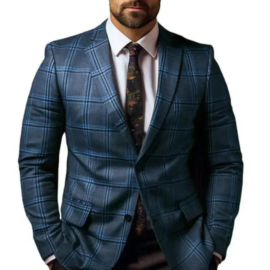 Männer Blazer Elegante Jacke mit Diamantmuster 1