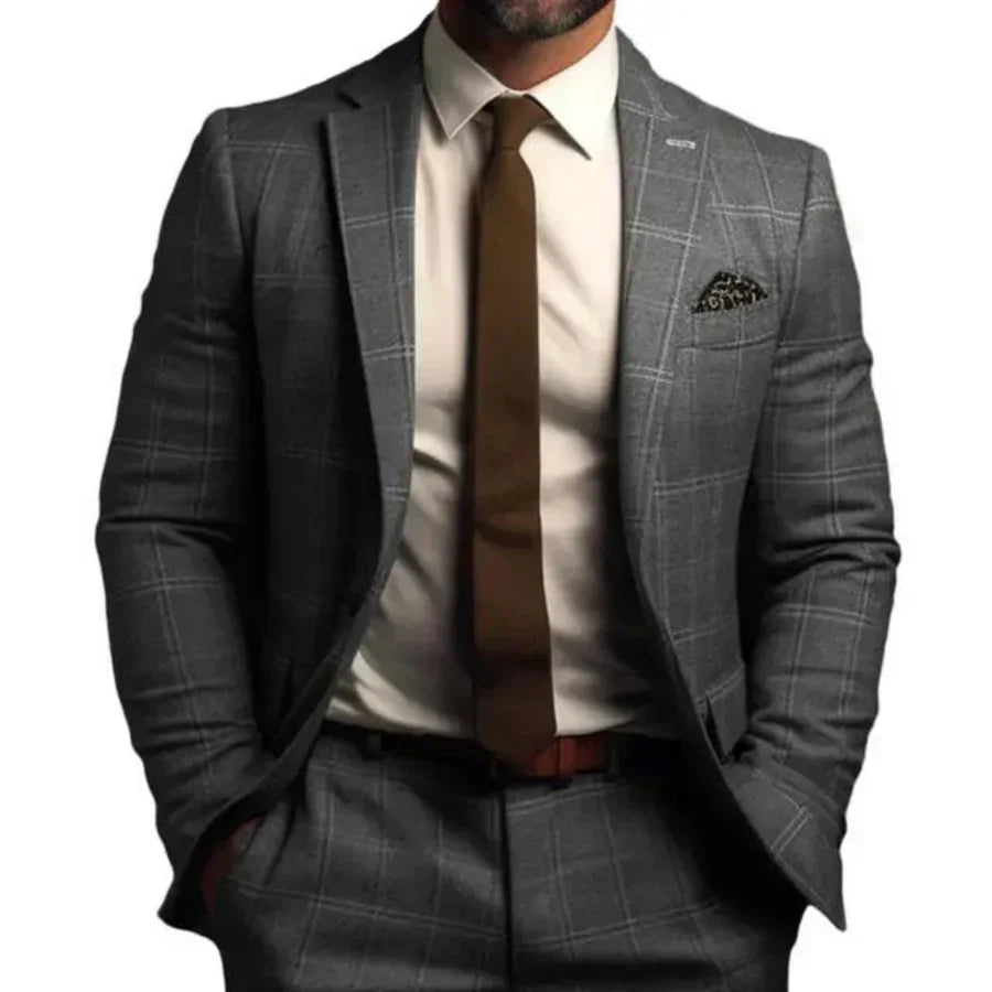 Männer Blazer Elegante Jacke mit Diamantmuster 3
