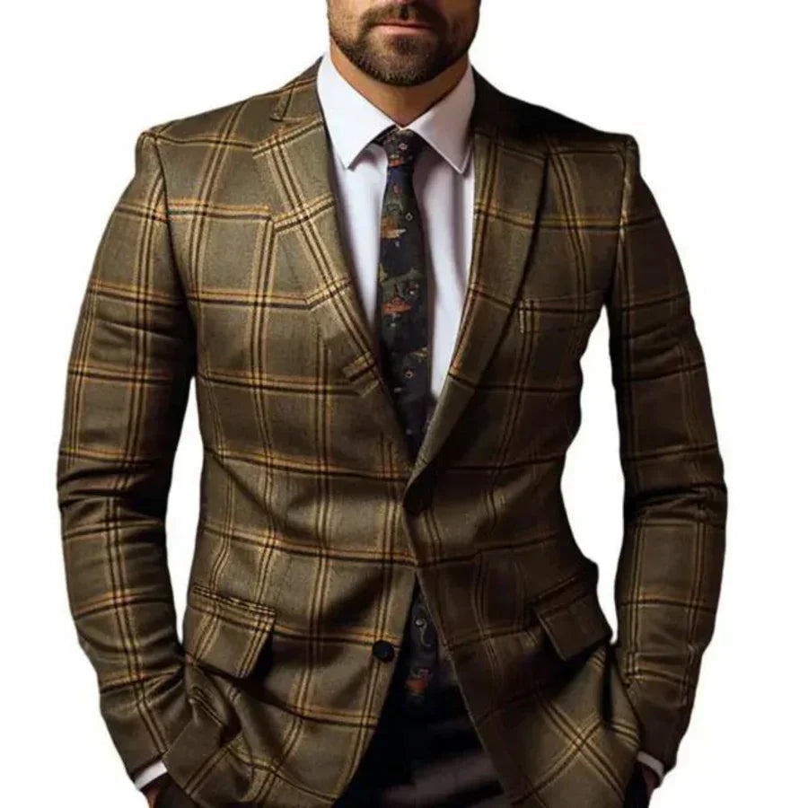 Männer Blazer Elegante Jacke mit Diamantmuster 4