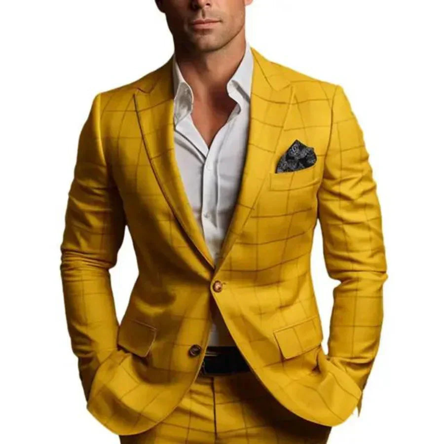 Männer Blazer Elegante Jacke mit Diamantmuster 5
