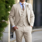Männer eleganter Polyester-Kotton-Mischung 3-teiliger Anzug 2
