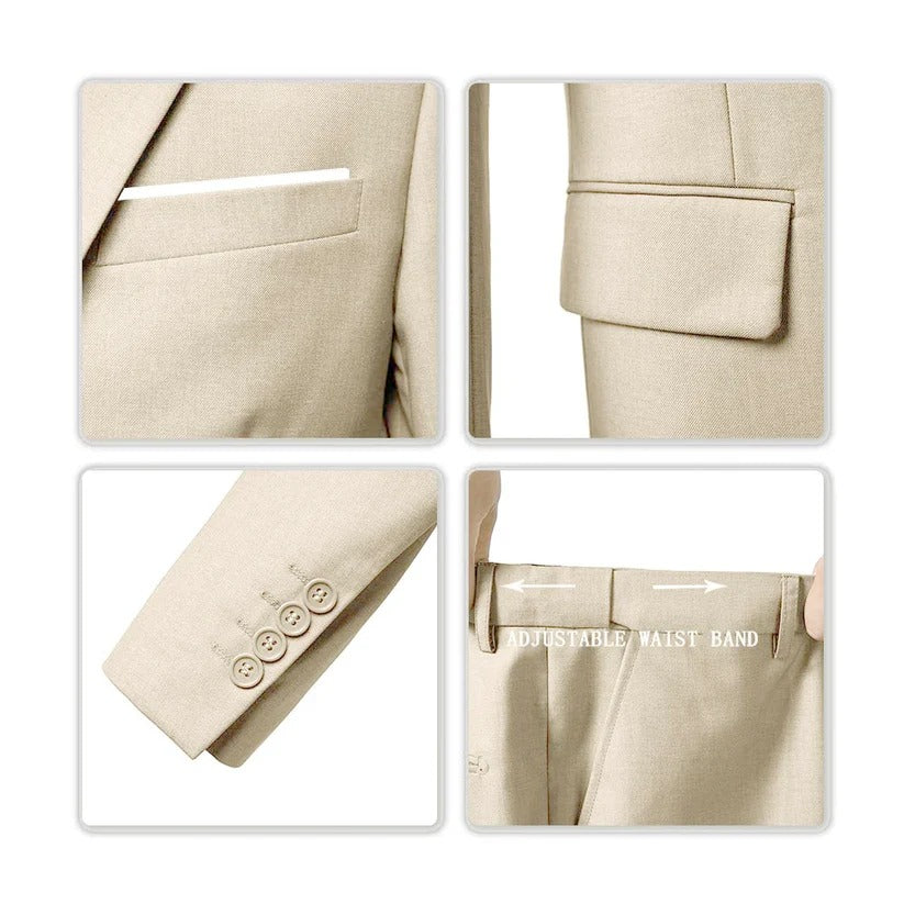 Männer eleganter Polyester-Kotton-Mischung 3-teiliger Anzug 4