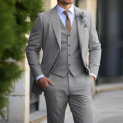 Männer eleganter Polyester-Kotton-Mischung 3-teiliger Anzug 7