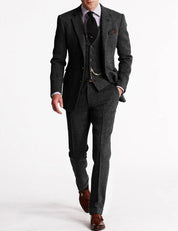 Männer eleganter Wolle Tweed Smoking Anzug 11