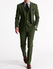Männer eleganter Wolle Tweed Smoking Anzug 2