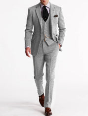 Männer eleganter Wolle Tweed Smoking Anzug 5