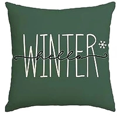 MerryCushion – Grüner Weihnachtskissenbezug mit festlicher Stickerei 0