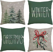 MerryCushion – Grüner Weihnachtskissenbezug mit festlicher Stickerei 2