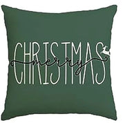 MerryCushion – Grüner Weihnachtskissenbezug mit festlicher Stickerei 3