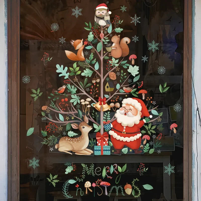 MerryScenes | Transparente Glasaufkleber für festliche Fenster 2