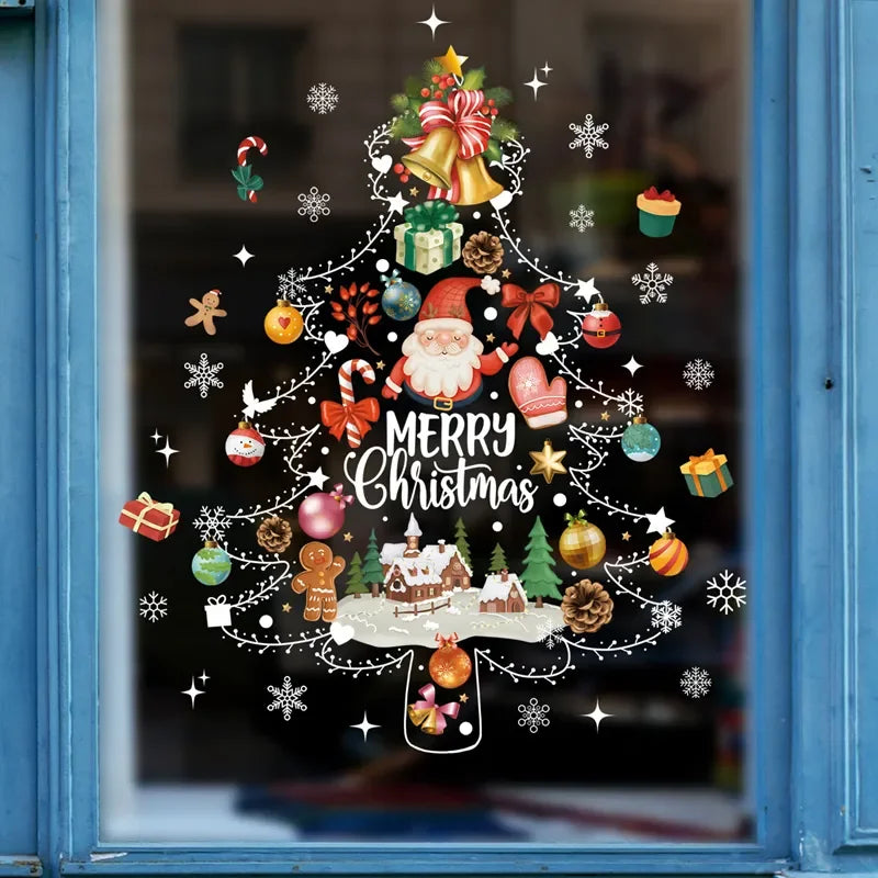 MerryScenes | Transparente Glasaufkleber für festliche Fenster 6