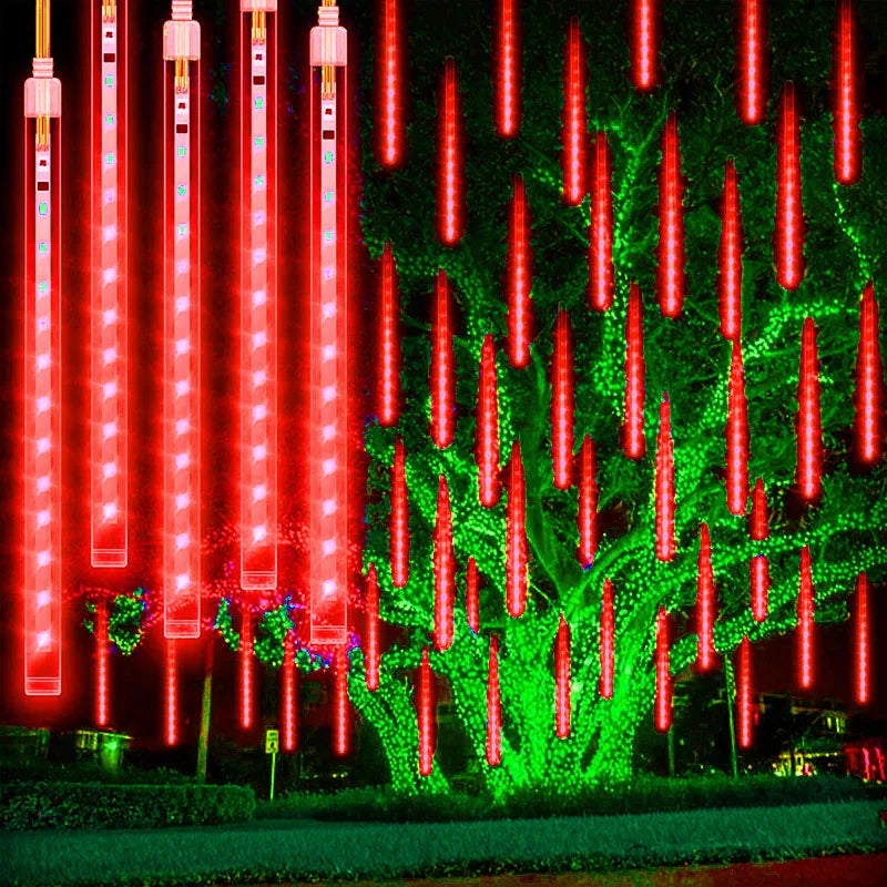 Meteor Drops | LED-Lichterkette in Tropfenform für festliche Außendekoration 11