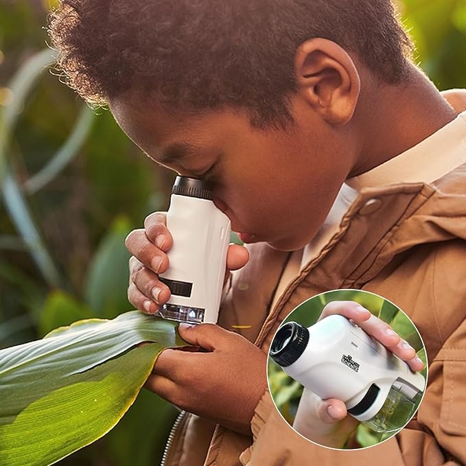 Mini-Taschenmikroskop – LED-Licht & 60- bis 120-facher Zoom für lehrreiche Entdeckungen von Kindern 2