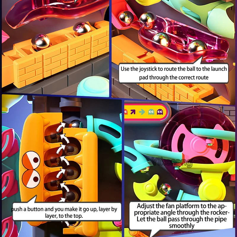 Montessori-Lernspielzeug – Mehrschichtige Kugelbahn für interaktives Lernen, ideales Lernspielzeug für 3- bis 5-Jährige 4