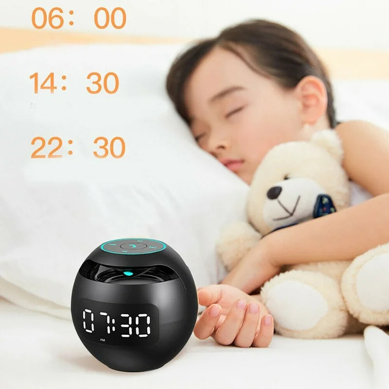 Multifunktionaler Bluetooth -Weckerlautsprecher mit LED -Display und farbenfrohe Nachtlicht - 2200 mAh Akku 5