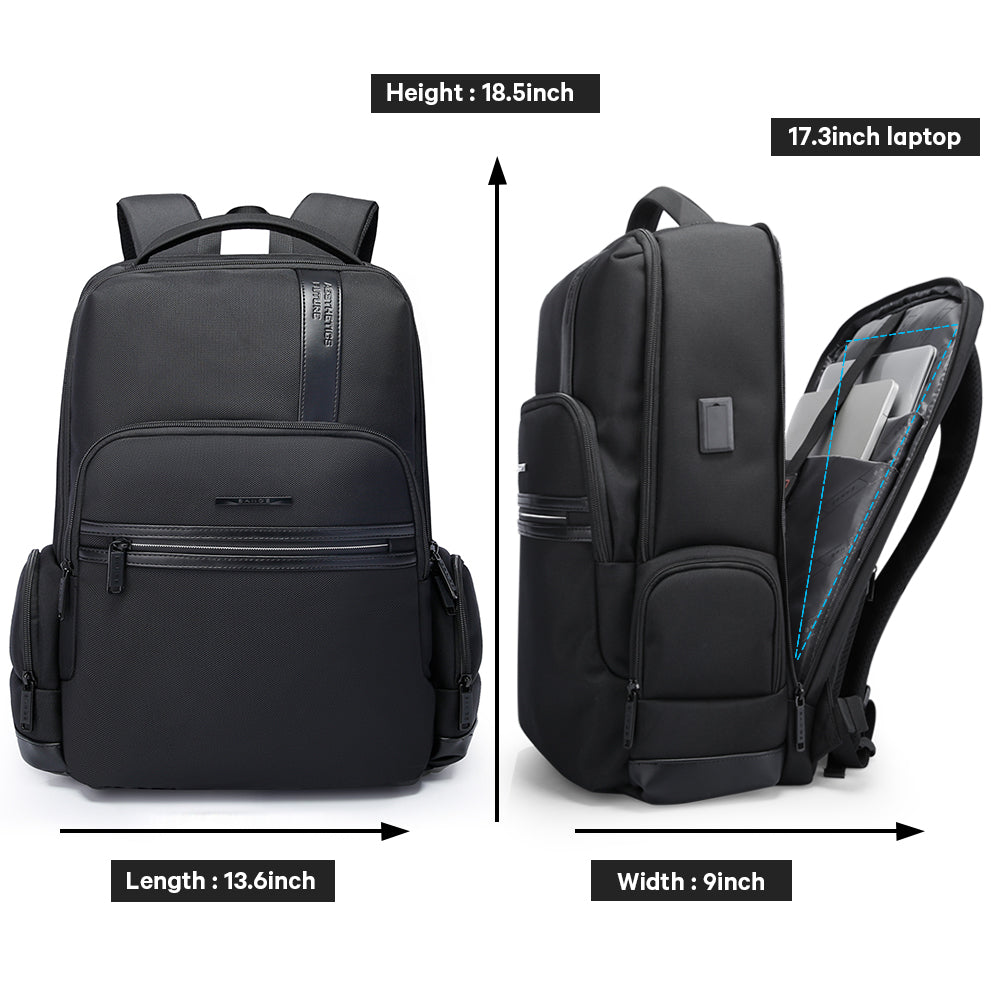 NEUER BANGE 1,56-Zoll-Laptop-Rucksack für Herren, Rucksäcke für Geschäftsreisen mit USB-Ladeanschluss, Weekender-Handgepäck-Rucksack 3