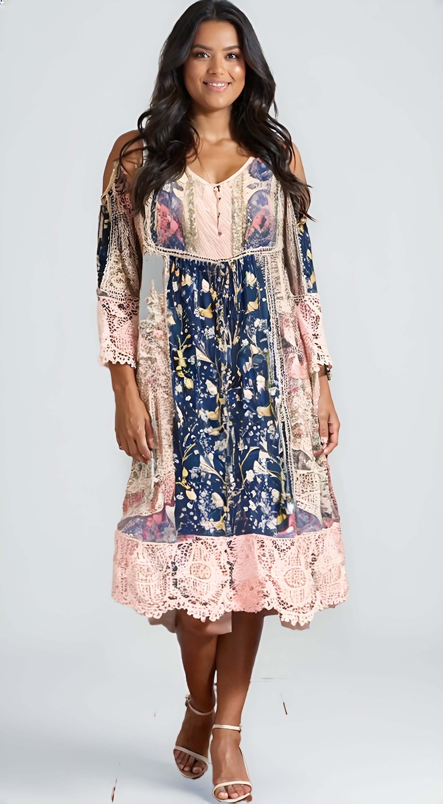 Mia | Boho-Kleid mit Blumen – Romantische Spitze für Einen Hauch Vintage