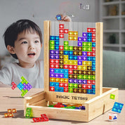 Nachhaltiges Holzpuzzlespiel – Umweltfreundliches Tetris-Bausteinspielzeug für Familienspaß und Lernen 1