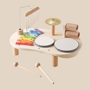 Pädagogischer Musiktisch aus Holz – Xylophon, Trommeln & Rasseln für kreatives Kinderspiel 1