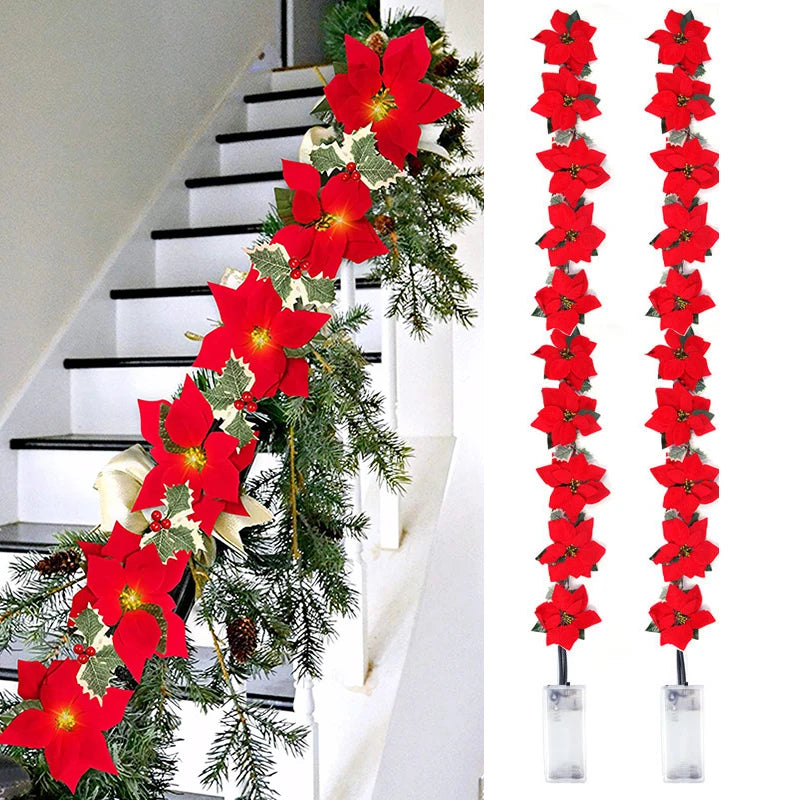 Poinsettia Glow | LED-Sternengirlande für die Weihnachtsdekoration 1