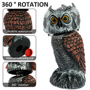Realistischer 2-Pack-Eulenköder mit rotierenden Kopf-Outdoor-Vogel und Schädlingsschutzmittel 1